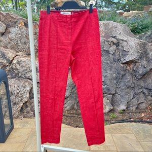 Diane Van Furstenberg red pant straight size 10